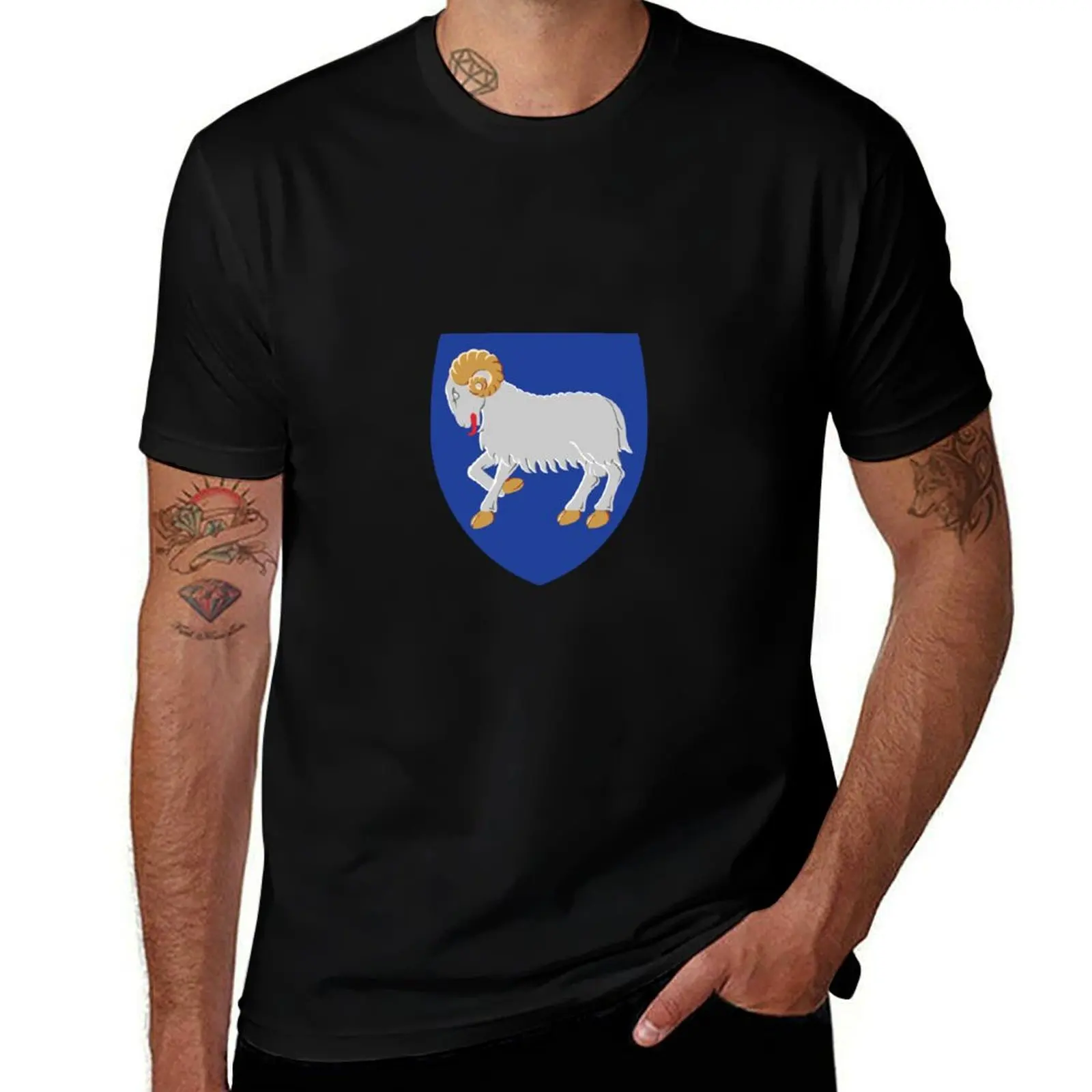 

Coat of arms of the Faroe Islands T-Shirt anime t shirts for man t shirts for man pack cotton T-shirt