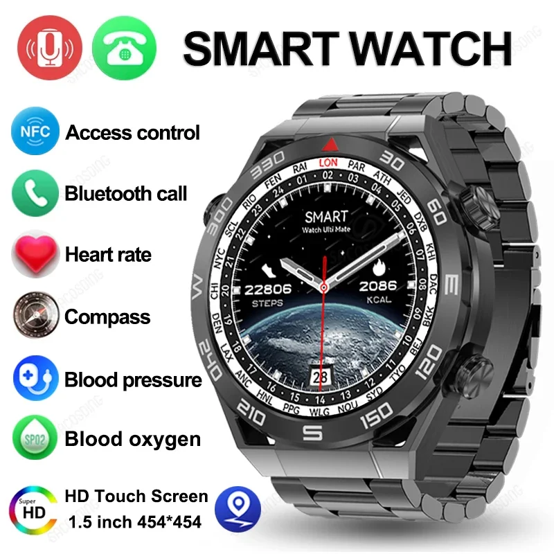 

2024 GPS Smart Watch Men Smartwatches For Xiaomi Samsung Huawei Android IOS Phone Connect NFC Compass Bracelet Waterproof Clock