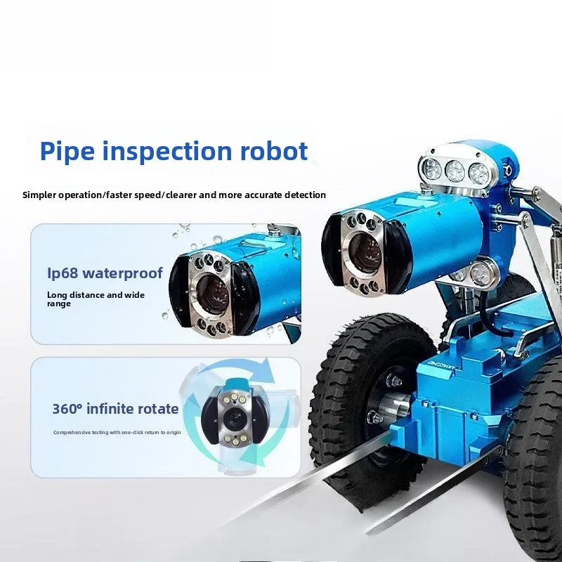 High definition pipe crawling robot, municipal industrial sewer pipe detection robot
