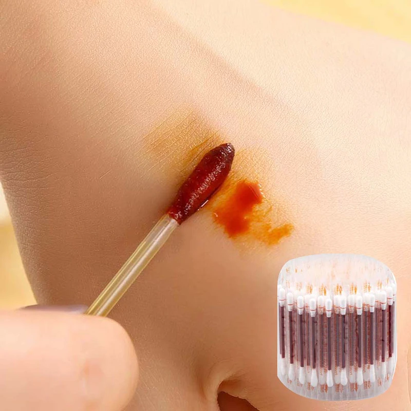 10X Disposable Medical Iodine Cotton Stick Swab Home Emergency Nose Ears Clean