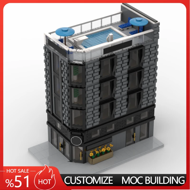 3500 قطعة من مكعبات البناء المعيارية القابلة للتخصيص بتصميم إبداعي على شكل شارع مدينة وفندق، لعبة تعليمية للتعلم الذاتي، هدية عيد ميلاد