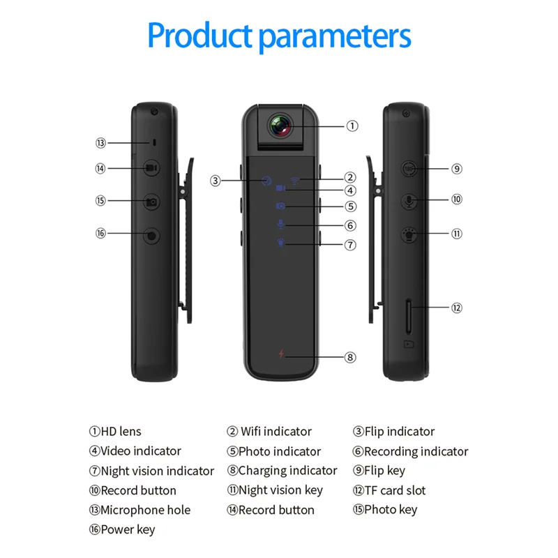 【Today-Only!】1080P HD Mini Wifi Recorder Camera Motion Camera Outdoor Camera Enforcement Recorder Security Body Camera
