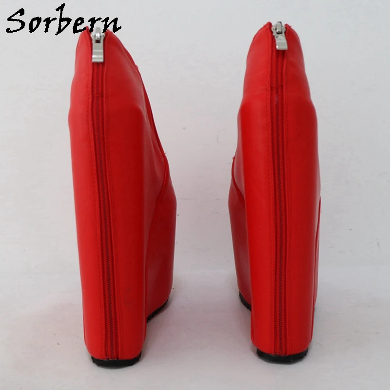 Sorbern الأسود منصة أسافين أحذية النساء الكاحل عالية السيدات الجوارب أحذية منصة المرأة الكعوب المدرج أحذية للنساء 2020 #5