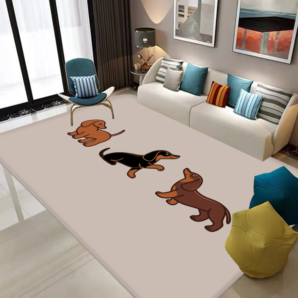 Cute Dachshunds Long Rugs Cheaper Anti-slip Modern Living Room Balcony Printed Bedside Area Rugs