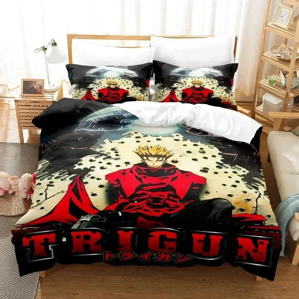 

Anime TRIGUN STAMPEDE Bedding Set Printed Bed Set With Pillowcase Bed Duvet Cover Soft Queen King Size Bedclothes Home