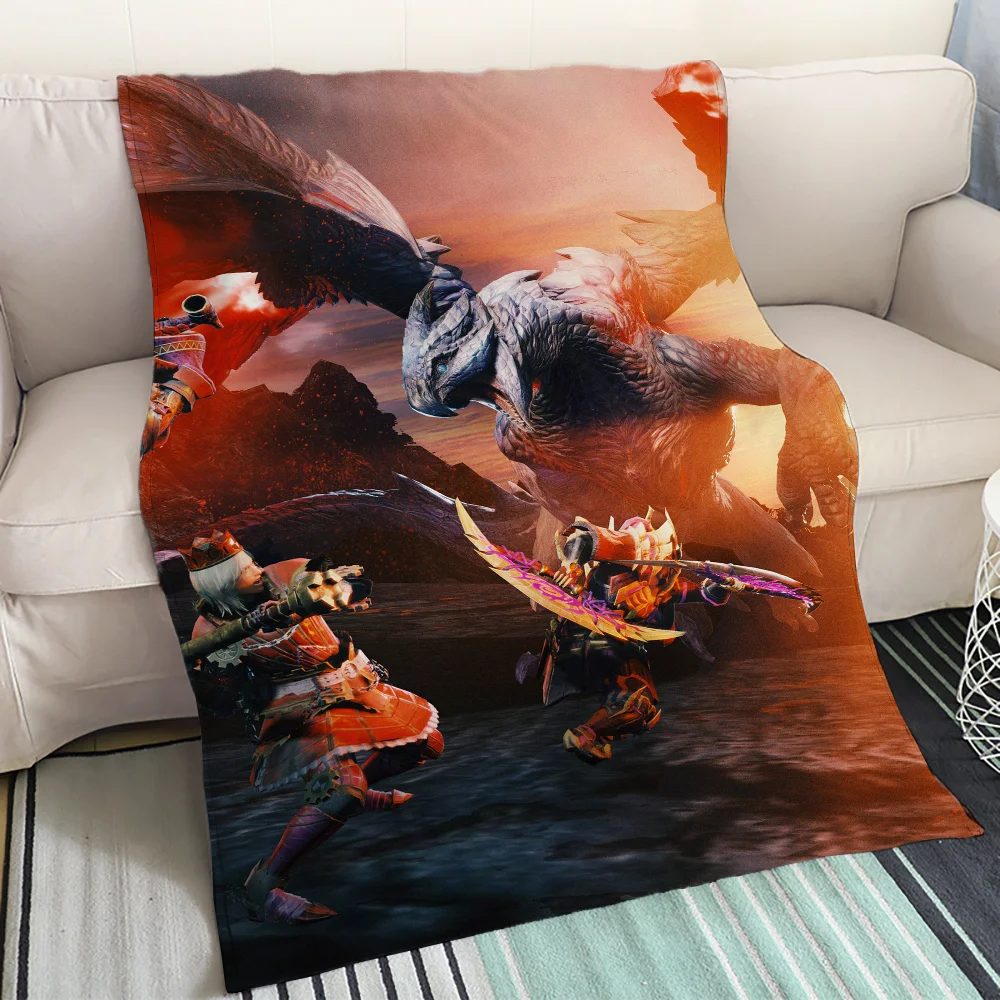 Luxury Throw Blanket Sofa Monster Hunter Rise Sunbreak Hairy Blankets for Bed Blanket 150cm X 200cm Blankets King Size Cobija