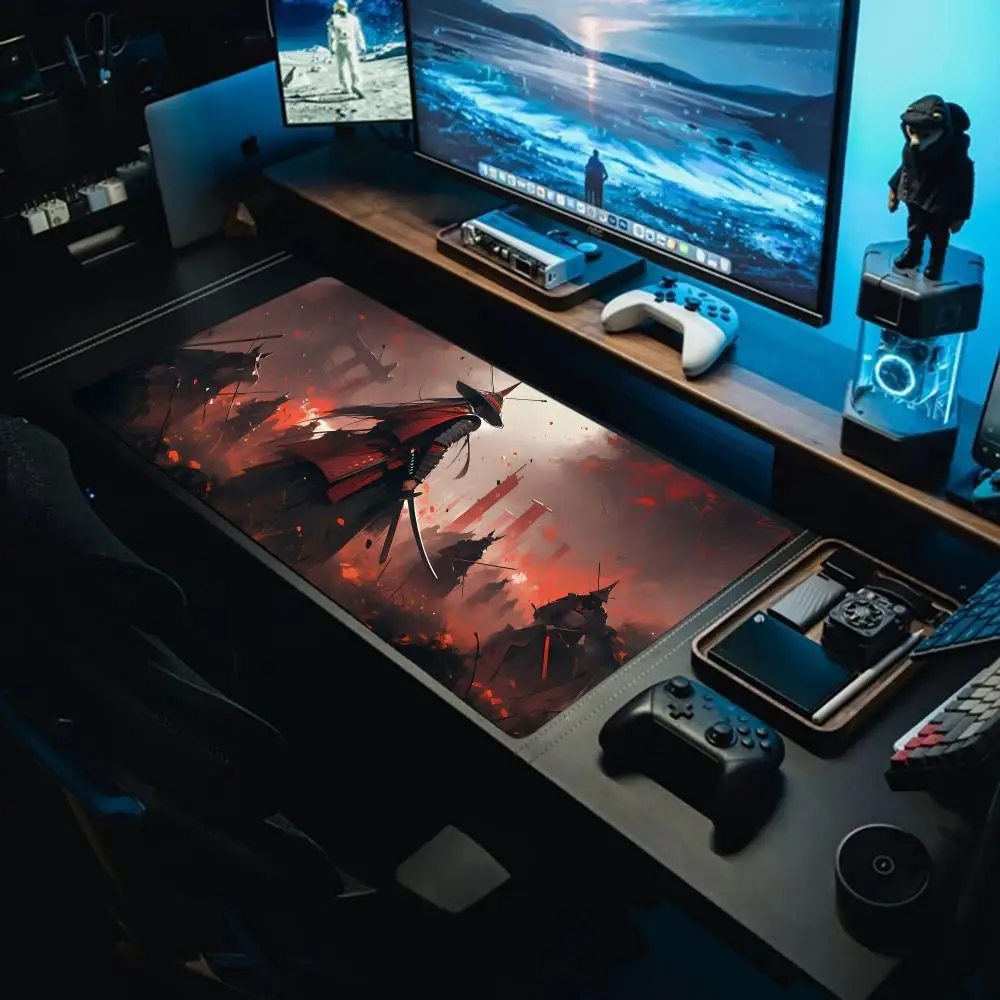 

Oversized lock edge mouse pad for gaming computer keyboard and desk
