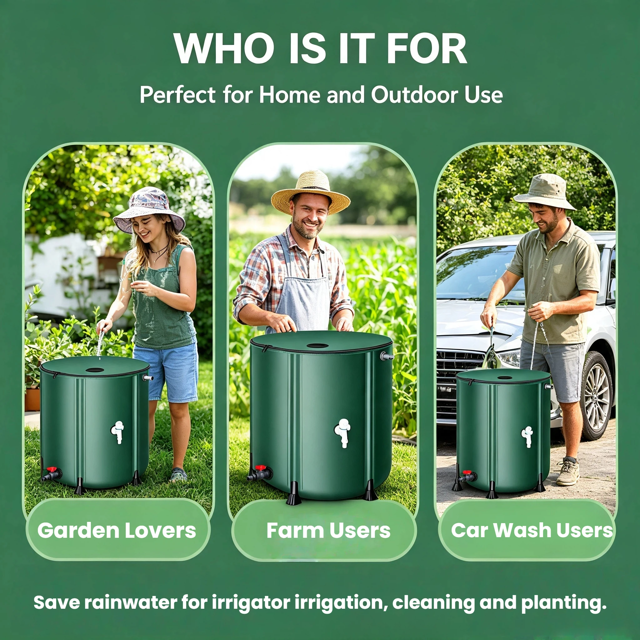 Collapsible Rain Water Barrel 100L Foldable Rainwater Collection TCollapsible Rain Water Barrel 100L Foldable Rainwater Collecti
