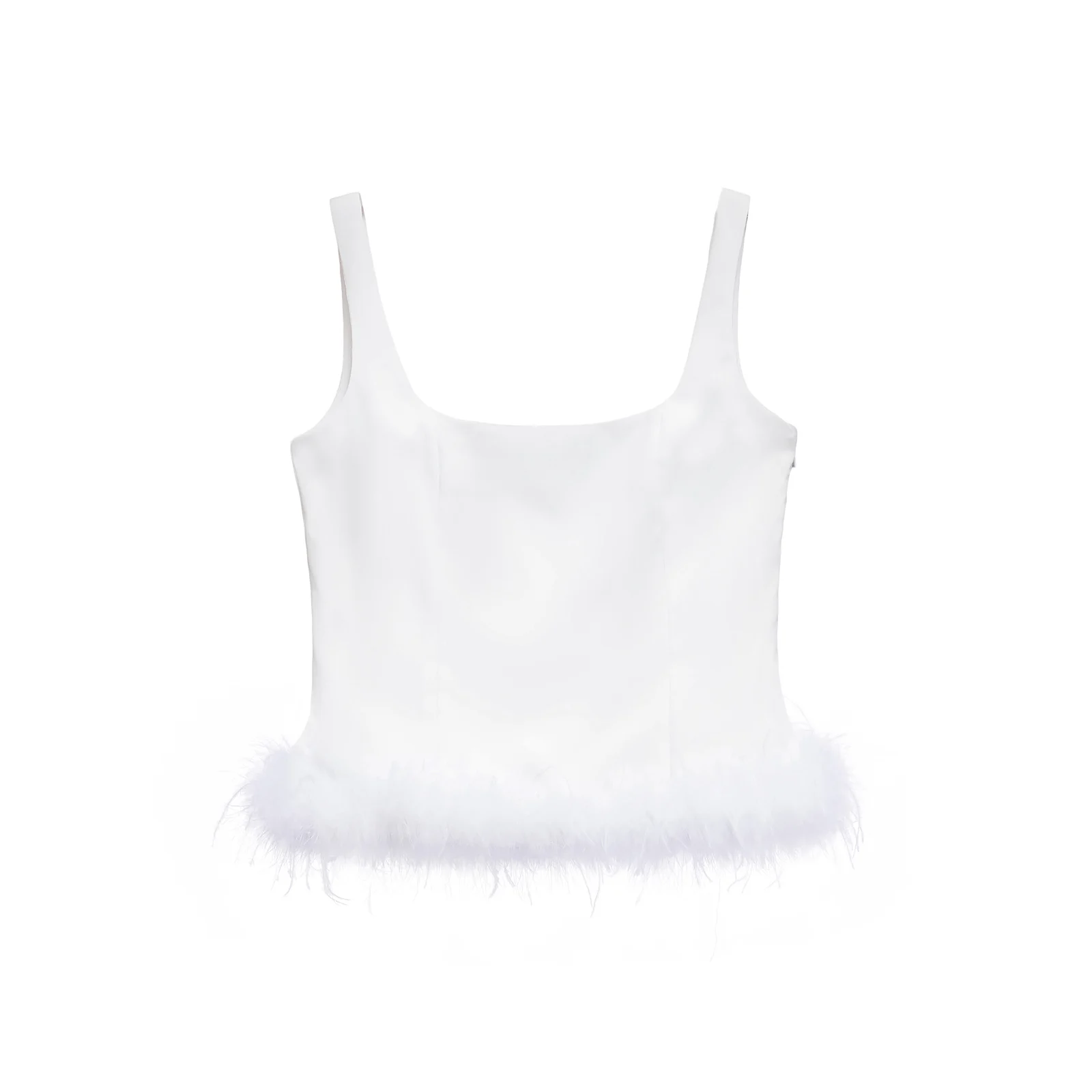 Frühling Sommer Frau Anspruchsvolle Neckholder Top Korsett Abend Party Frau Weiß Quadrat Kragen Ärmelloses Top