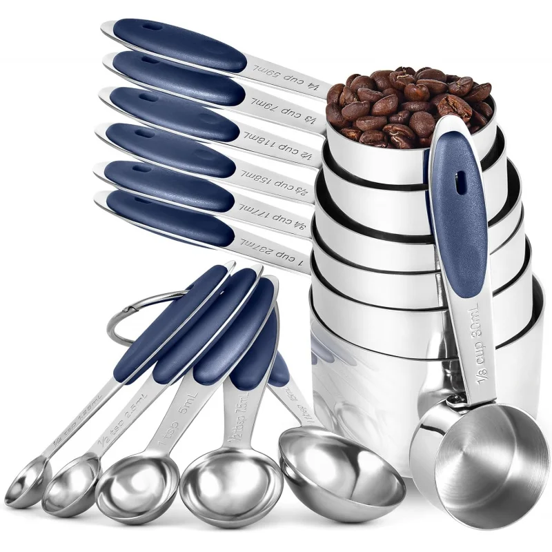

Built to Last: 12-Piece Heavy-Duty Measuring Set, 18/8 Stainless Steel with Reinforced Welds for a Lifetime of Baking