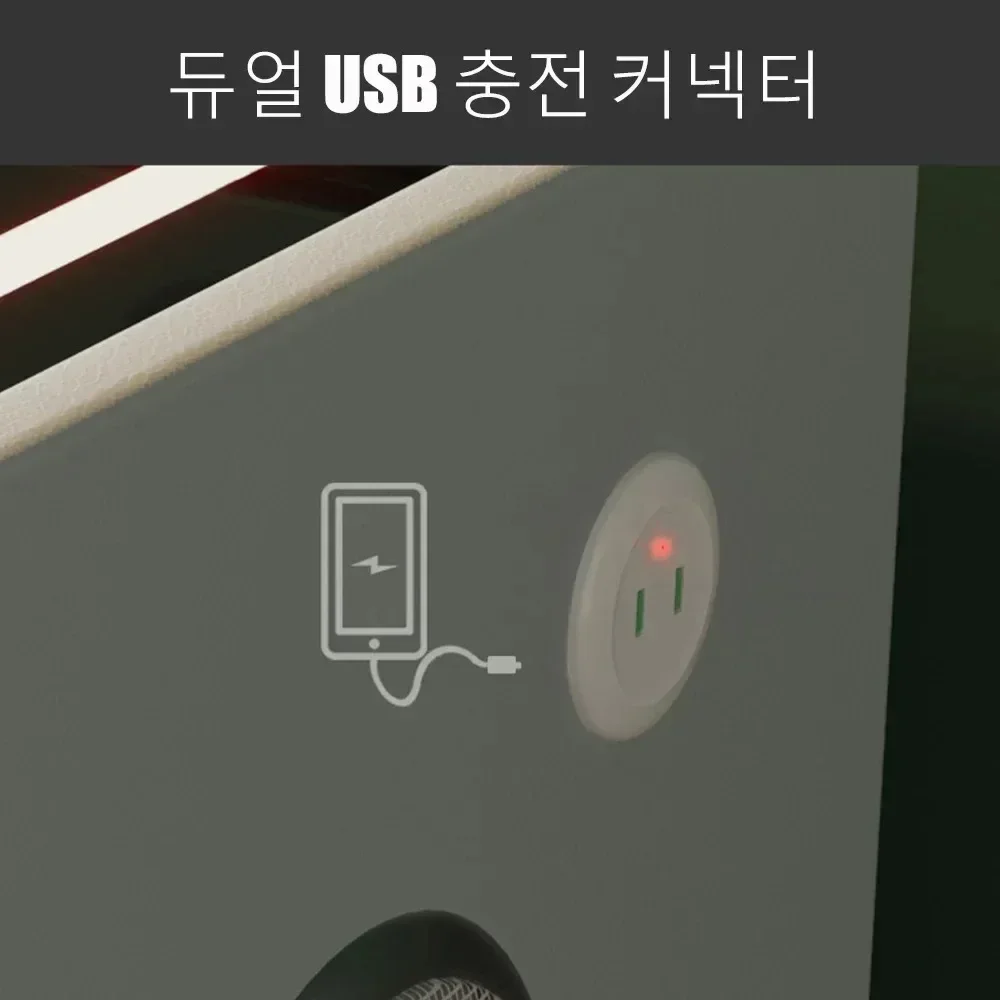指紋ロック付きのスマートなベッドサイドテーブル,ナイトスタンド,3色の調整可能なLEDライト,充電式,家庭用サイドキャビネット,2つの引き出し