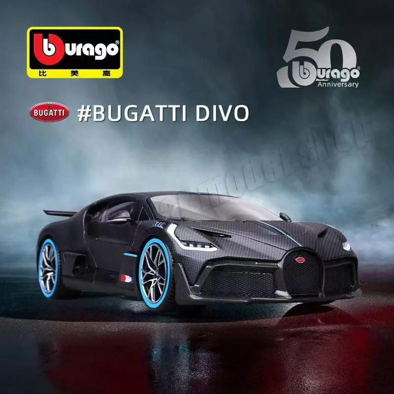 Bburago 1:18 50th Anniversary Porsche GT3 Bugatti Divo Ferrari SP3 Alloy Die-cast Car Model Collectible Miniature Cars Model