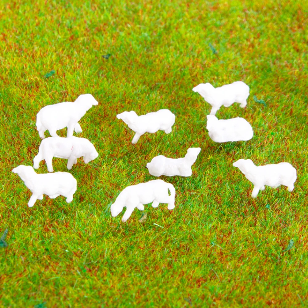 ​1:87 HO Scale UnPainted White Animals Sheep Model For Farm Sand Table Scene Layout Materials Diorama Kits 6Pcs