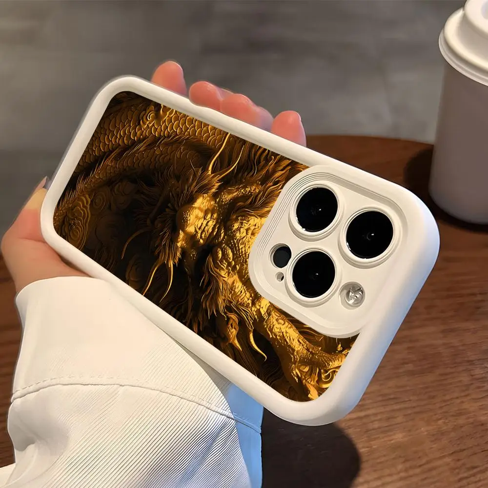 

Чехол для телефона Golden Dragon для iPhone 17 16 15 14 13 12 11 Air Pro Max Plus, утолщенный, из ТПУ, разноцветный, красивый, роскошный