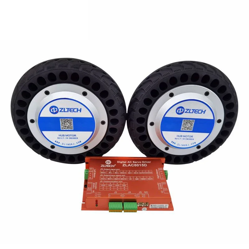 AGV 8inch 24V 6N.m 350W 150kg load brushless dc brushless wheel hub servo motor and driver kit with encoder