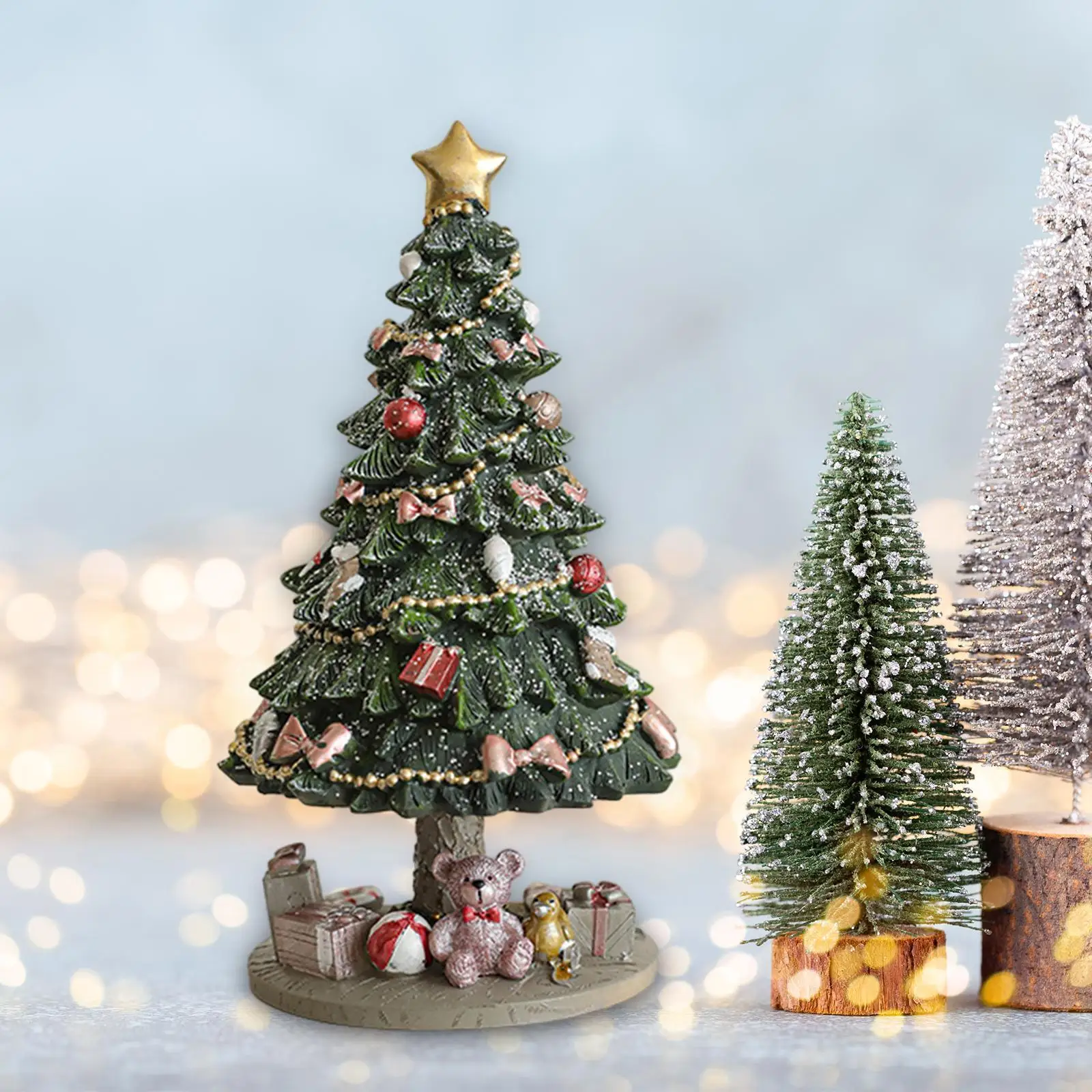 

Musical Box Ornament for Christmas Tree, Resin Collectible Figurine for Home Decor