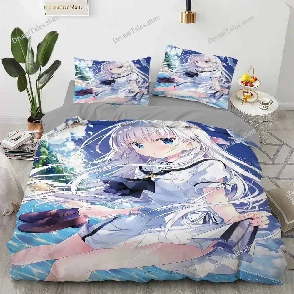 

Anime Kawaii Bedding Set Japan Anime Loli Duvet Cover Set Kids Bedroom Cartoon 3D Printed Quilt Cover Bedroom Luxury Gift