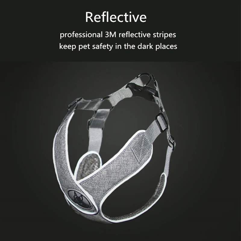 Dog Harness Vest Choke Free X Step-In Soft Mesh Pet Harness 3M Reflective Dog Harness for Small Medium Big Dogs Walking Bulldogs