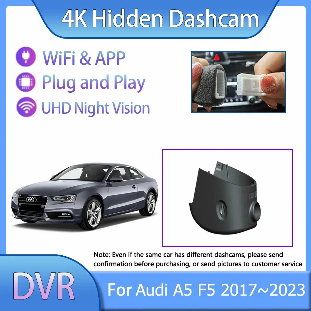 Plug And Play Car Dash Cam For Audi A5 F5 2018 2020 2021 2022 2017~2023 2th DVR 4K HD Night Vision Video Auto Car Accessories