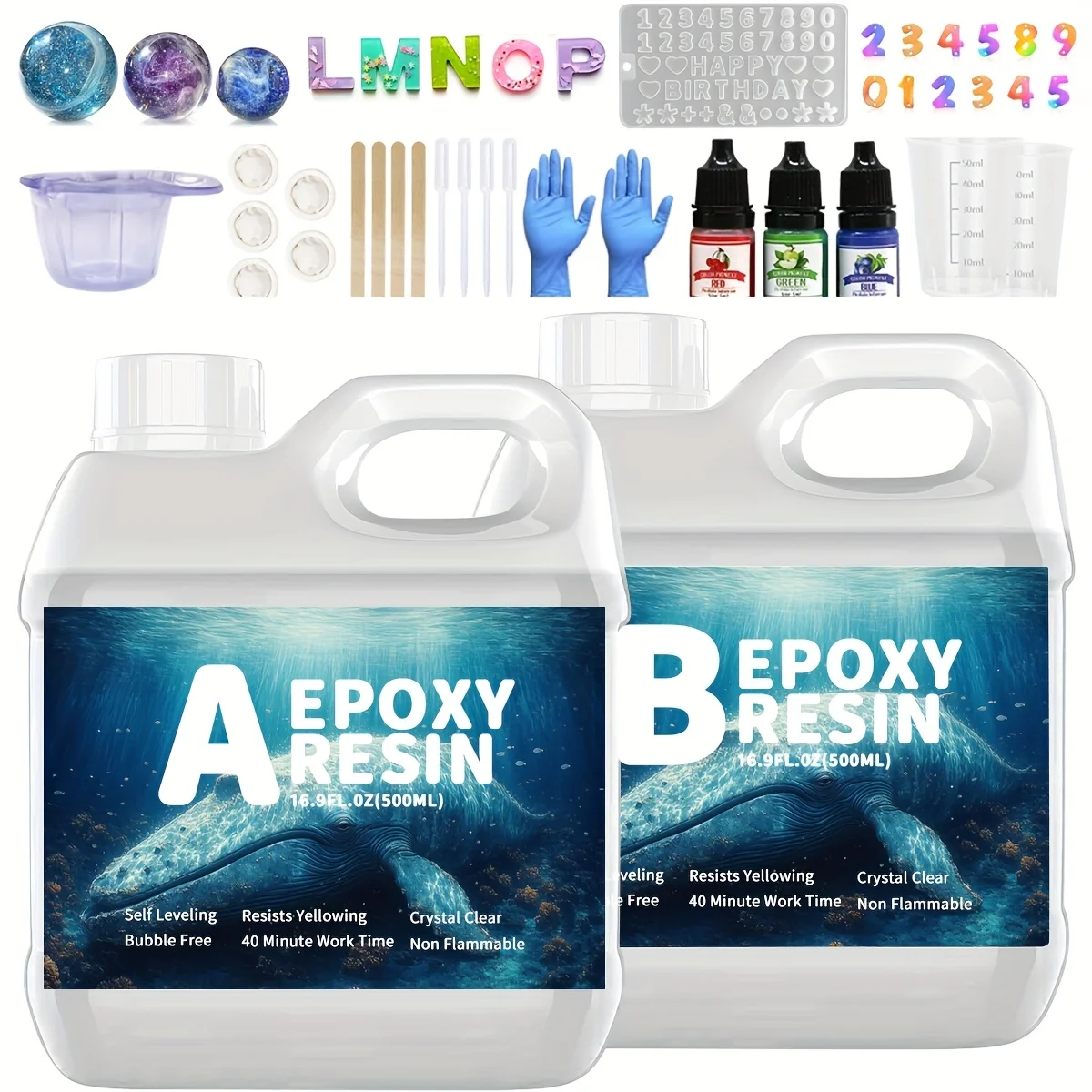 

High Gloss 500ML Epoxy Resin Kit Self-Leveling For River Tabletop Resin Art DIY Craft Supplies Wholesale