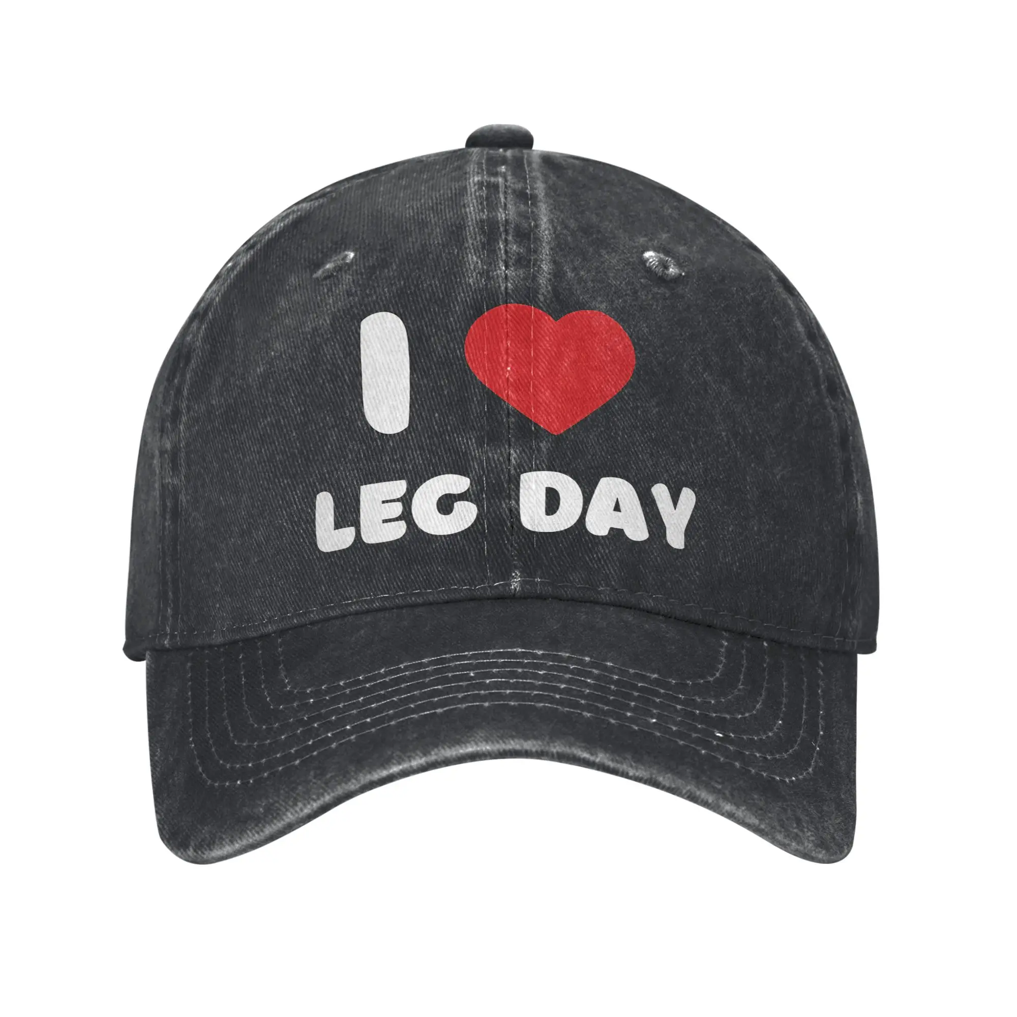 I Love Leg Day Men Women Baseball Cap  Distressed Washed Caps Hat Vintage Outdoor Running Golf Adjustable Fit Headwear