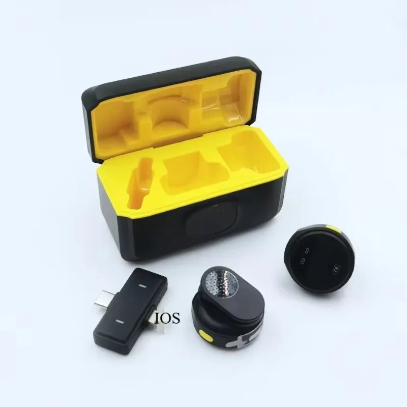 Micrófono de solapa inalámbrico con estuche de carga para entrevistas al aire libre, mini micrófono con cancelación de ruido para iPhone Android 6