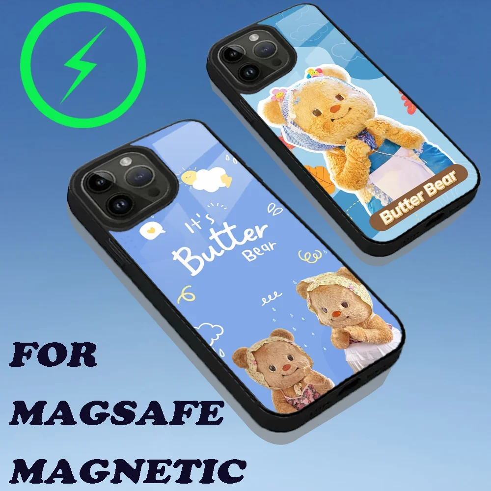 

Cut Butterbear Phone Case For iPhone 16,15,14,13,12,11,Plus,Pro,Max Mini Magsafe Magnetic Wireless Charging