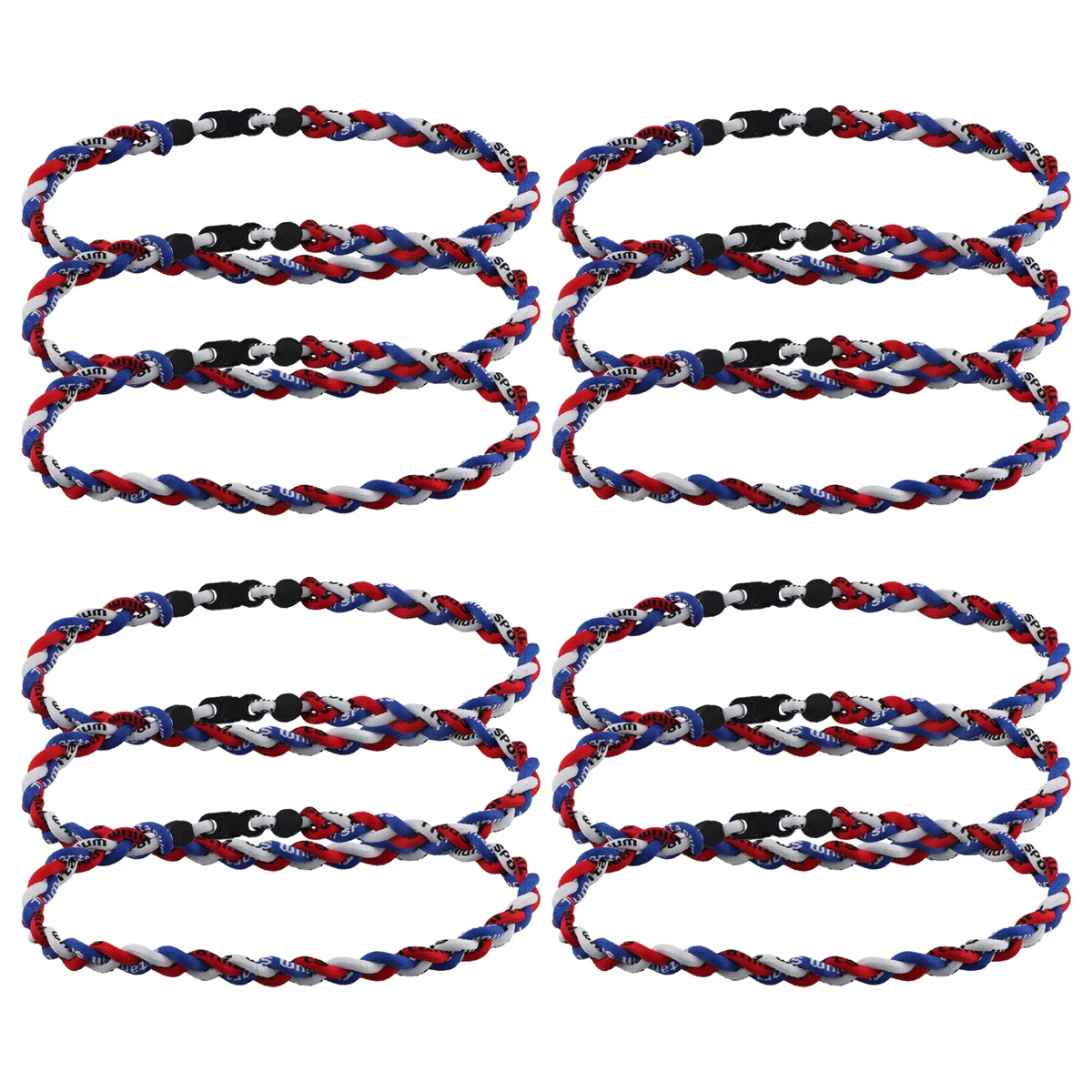 12Pcs Baseball Necklace 18Inch, Team Gift for Baseball Funs (Red, Blue, White)