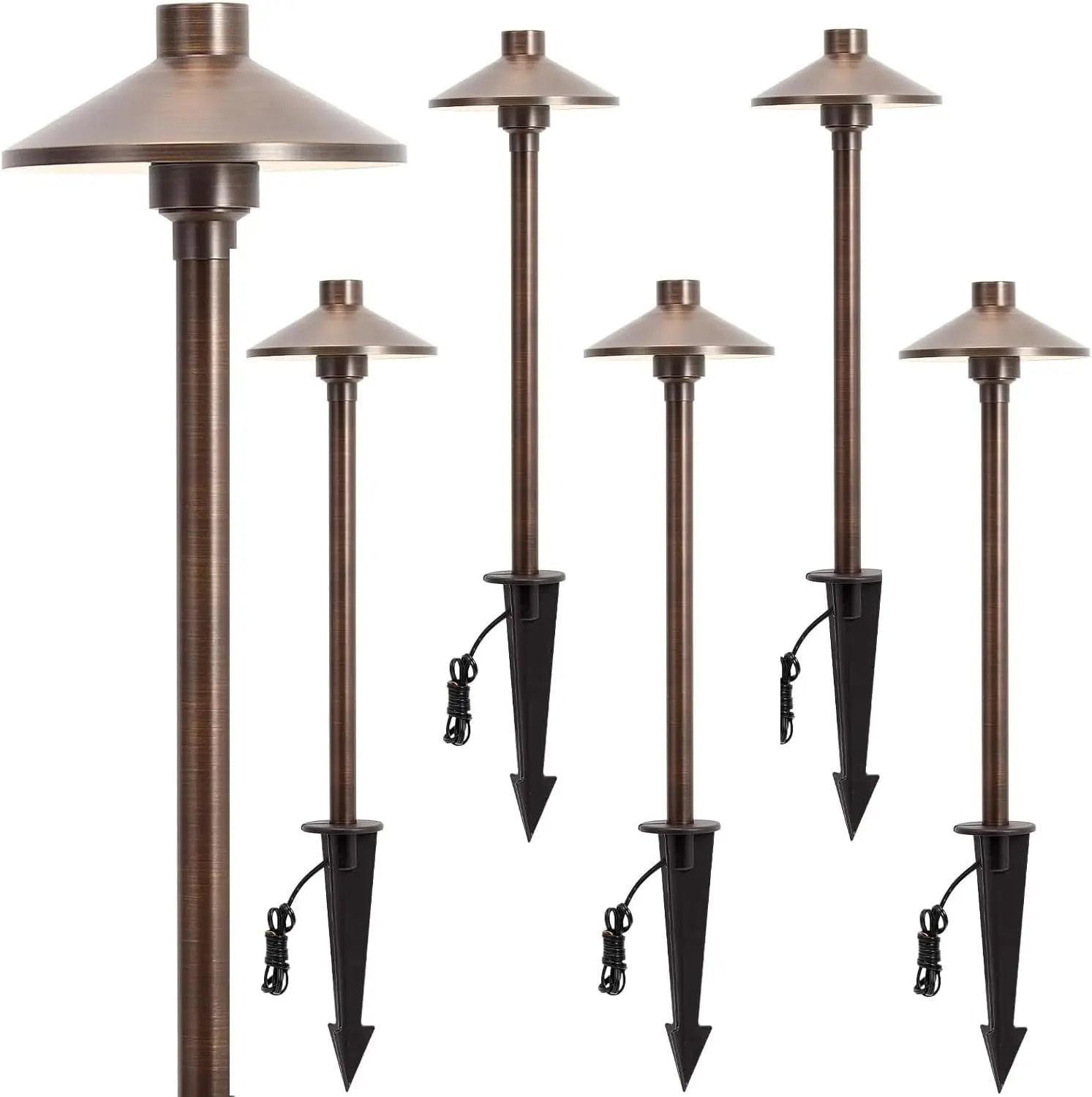 

Solid Brass Low Voltage Pathway Lights12V AC/DC Heavy Duty LED Landscape Path Lights Outdoor Wired