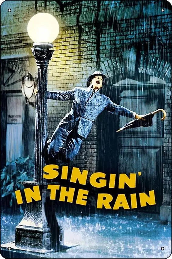 ;Singin' in the Rain (1952) Poster Funny Metal Tin Sign for Home Kitchen Bar Room Garage Decor 