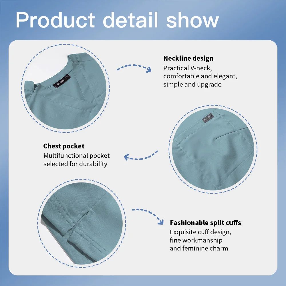 Verpleegkundige Scrub T-shirt Medisch Uniform Apotheker Werkkleding Vrouwen Mannen Verpleging Tandarts Tops Klassieke V-hals Scrub Tops Chirurgische Blouse