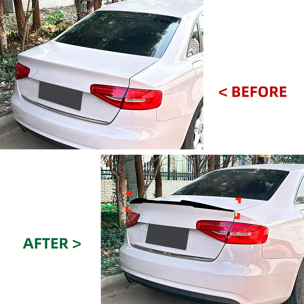 Roof Trunk Wing Spoiler Car Fixed Wind Wing For Audi A4 S4 B8 2009-2016 M4 Blade Style Tail Wing Body Exterior Guard Protect Kit