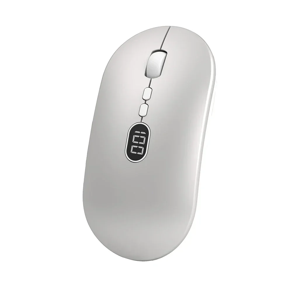 Wireless Computer Mouse for Laptop with Battery Level Visible Rechargeable 2.4G Portable USB Silent Click Windows Mac