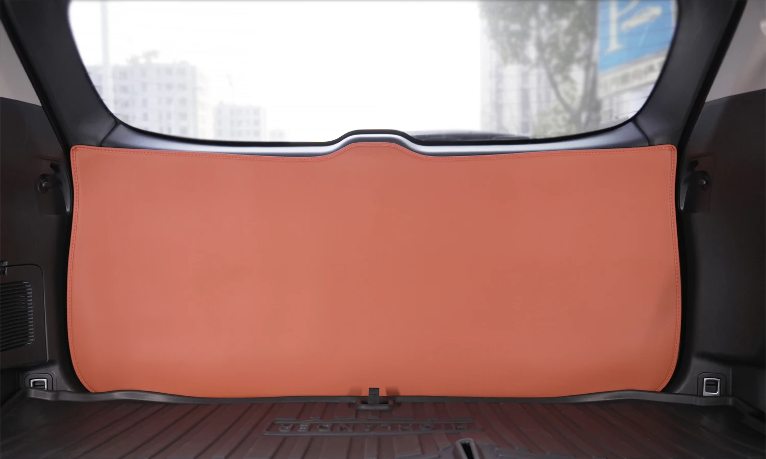 For Hyundai Santa Fe 2019-2022 2023 Car Rear Trunk Tailgate Anti-kick Scratch Resistant Protective Mat Leather Decoration Pad - Image 6