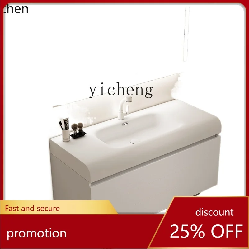 

YFY Arc Wash Basin Bathroom Cabinet Combination Bathroom Table Wash Basin Bathroom Basin Wall Cupboard