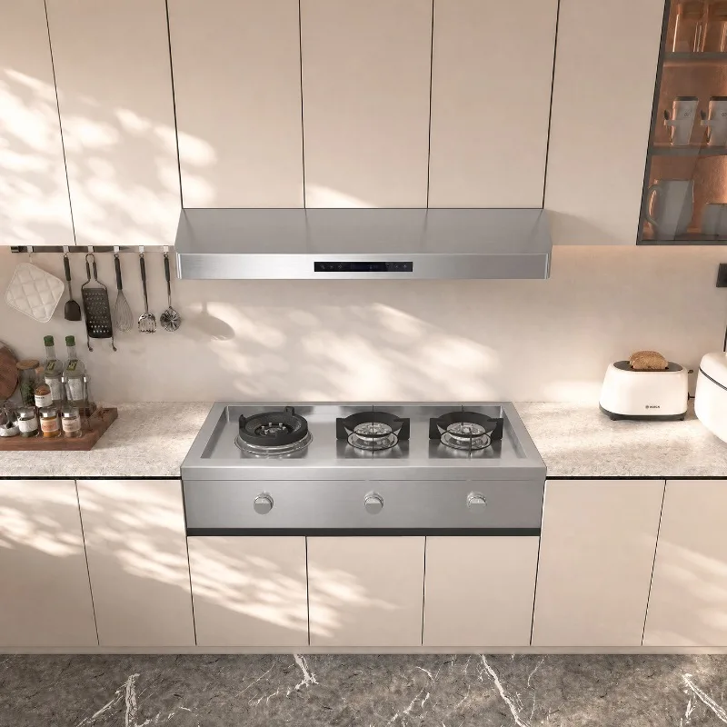 ZJ  Household family banquet villa private kitchen fire stove 304 stainless steel cabinet new fire gas stove cabinet integrated