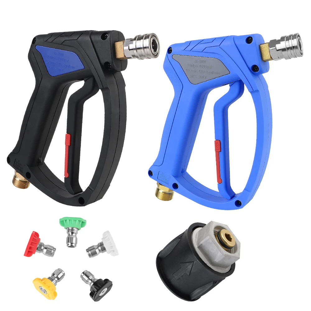 محول مقبس M22 مقاس 14 مم لكارشر مع 5 فوهات رش الصابون 28Mpa 4080Psi آلة غسل سيارات انس جيت جهاز تنظيف يعمل بالضغط العالي #1