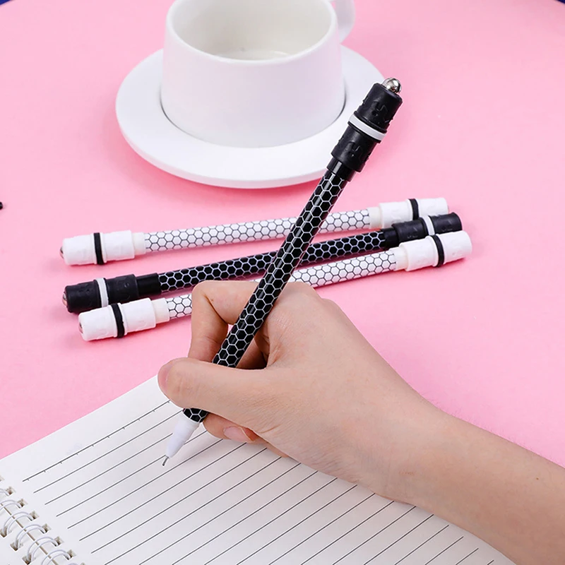 Creative Shockproof Black White Spinning Pen Beginner Spinning Pen Rolling Pen