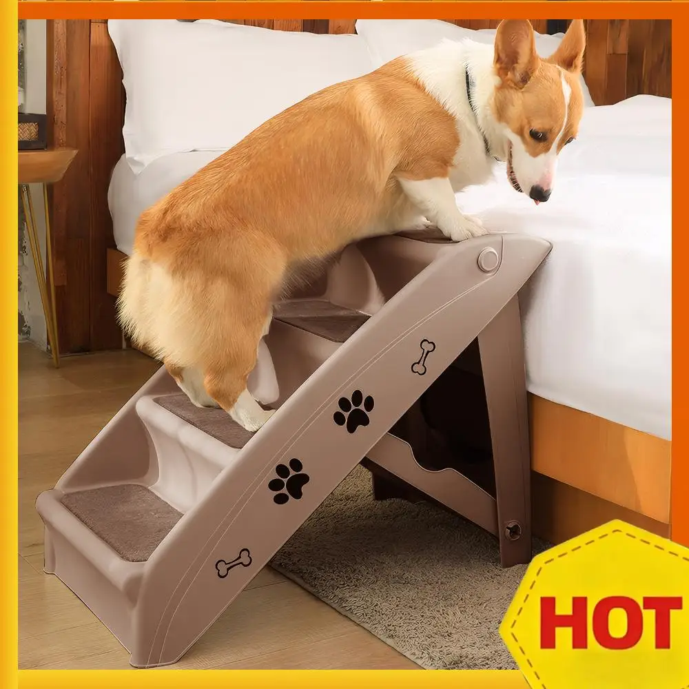 

4-Step Pet Dog Stairs Folding Cat and Dog Steps Non-Slip Indoor Pet Steps Dog Stairs Ramp Pet Furniture for Small Pet Dogs Cats