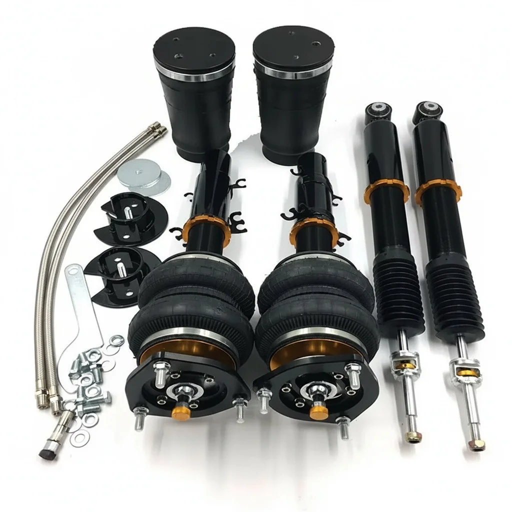 

Air Suspension Kit, 32-Way Adjustable Shock Absorber, for VW Polo 9N 9N3 MK4, Aluminum Adjustable Air Struts, Heavy Duty