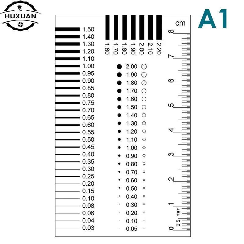 Measuring Pass Badge Gauge Stain Card Point Gauge Wire Gauge Transparent Film Ruler Stain Crack Contrast Ruler