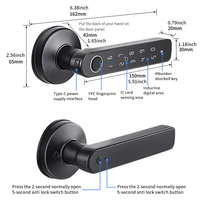 Tuya Smart Fingerprint Door Lock knob Bluetooth Wireless Digital Door Lock Keyless Entry Door Latch Home Security Remote Lock