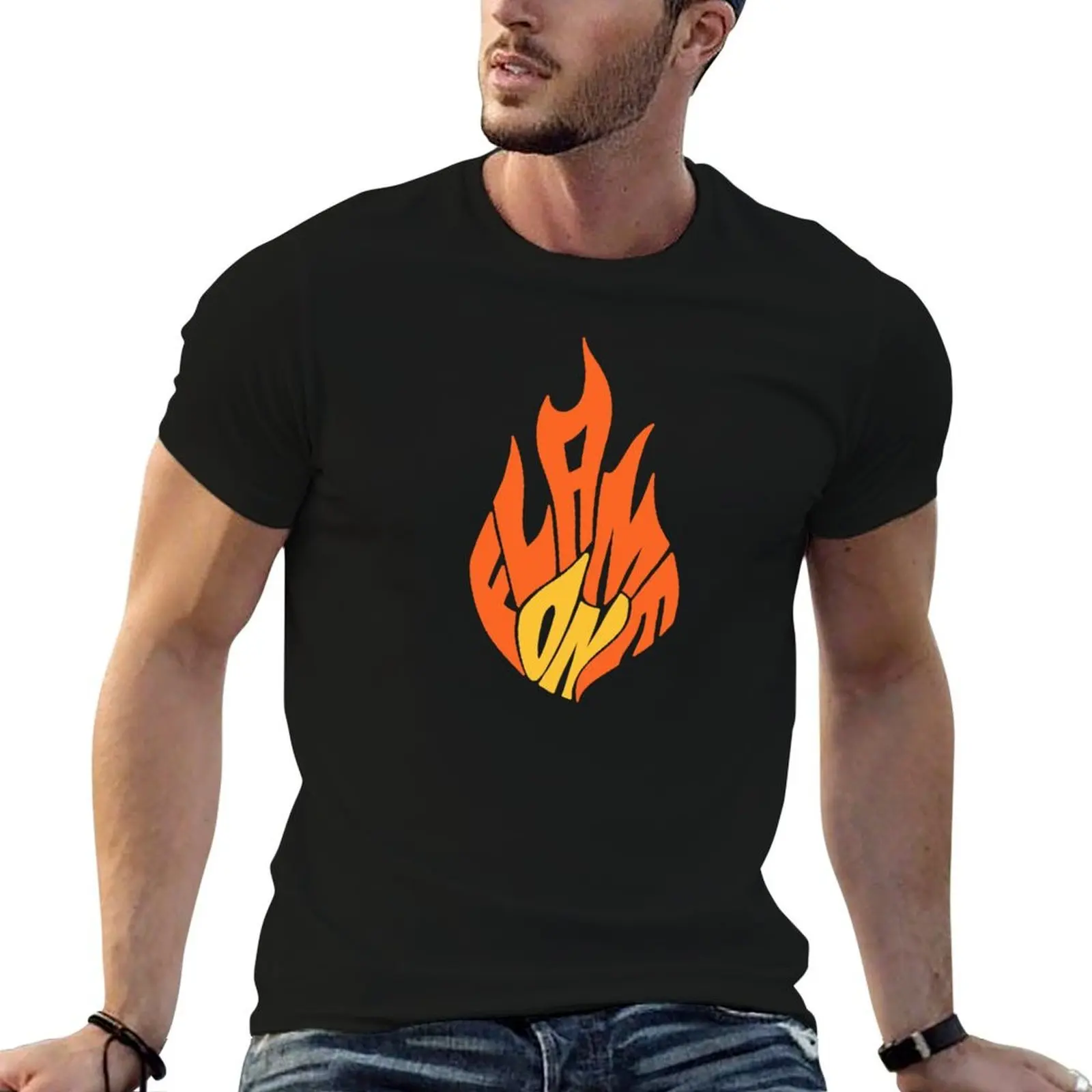 Flame On T-Shirt Street Style Casual Tee Shirt