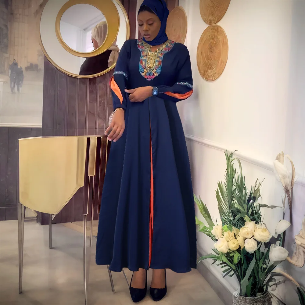 Abito da donna musulmano di moda Abito arabo grande di lusso 2025 Abito lungo musulmano Abito Abaya Ramadan Dubai Lusso Islam Elegante