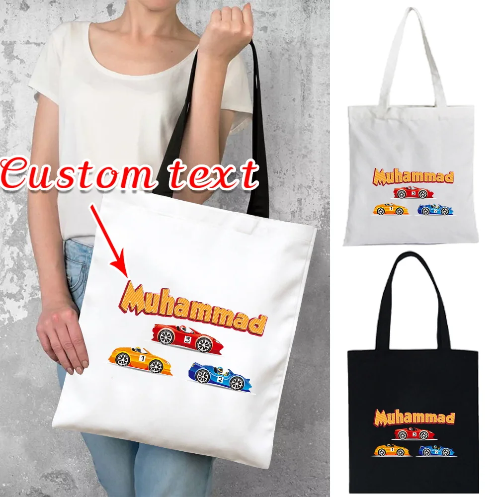 

Personalized Customization Name Shopping Bag Women's Canvas Handbag Casual Shoulder Bag Commuting Storage Bag Customized Product