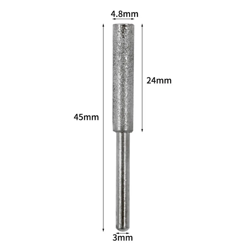 Diamant-Kettensägenschärfstein 4,0 mm/4,8 mm/5,5 mm Schleifstein ​ Titanbeschichtetes Schmirgelzubehör zum Schärfen der Feile