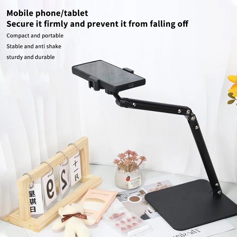 

Portable Folding Phone Holder Multi-Angle Adjustable Tablet Phone Stand For Live Take Photos Recording For IPhone 16 IPad Xiaomi