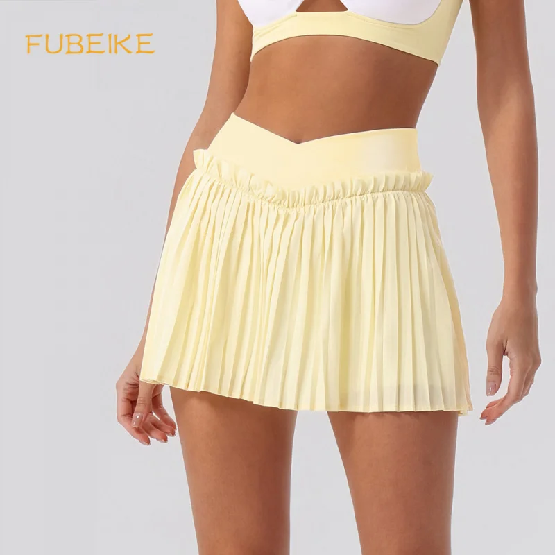 2026 Summer Yoga Skirt For Women Anti-exposure High Waist Tummy Pleated Sports Skirt Quick Drying Slim Fit Tennis Skirts