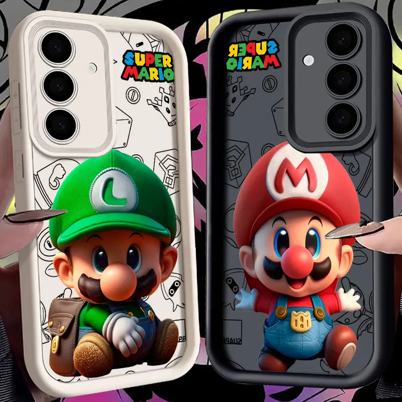 Super-Bros Game L M Marios S24FE Phone Case For Samsung Galaxy S24 S23 S21 S20 Fe S25 Ultra S22 Plus 5G 25 Shockproof Back Cover