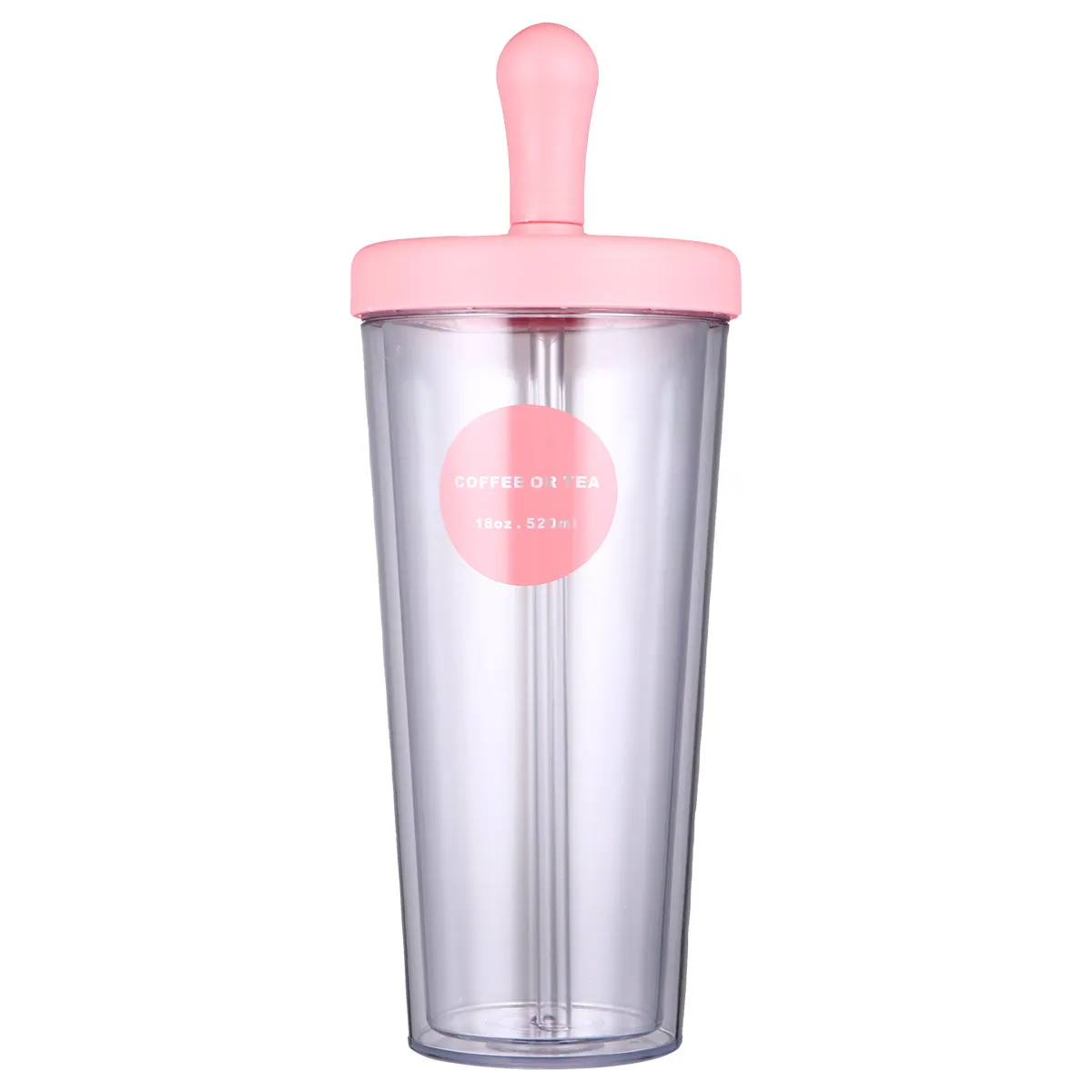 

1Pcs Straw Cup Large Capacity Bpa-Free Plastic Water Bottle Double Layer Insulated Design for Sports Travel Office School Use